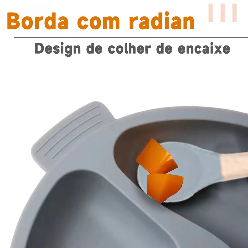 Conjunto de Alimentação para Bebês 6 Peças em Silicone – Perfeito para o Desmame e Treinamento Alimentar a partir de 6 Meses.