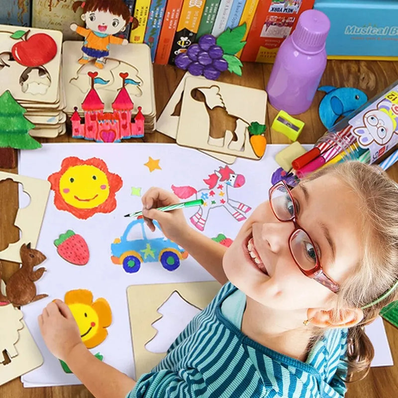 Montessori Kids Estênceis em Madeira Para Desenhos - Aprenda a Desenhar!