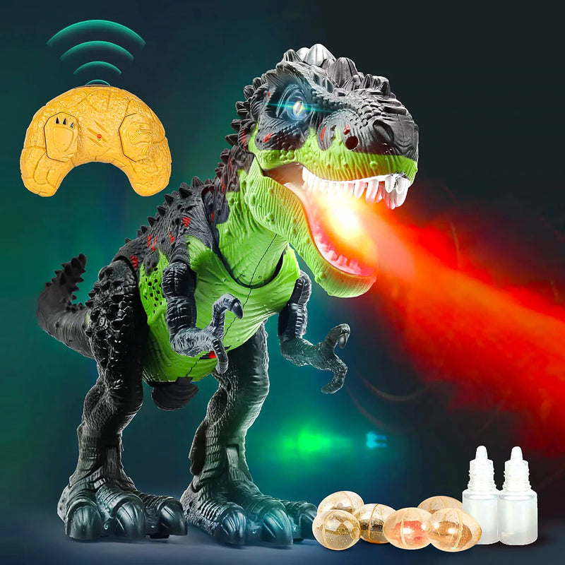 Dinossauro de Controle Remoto - Spray de vapor pela boca - Anda -  Luzes - Sons - Ovos - O Brinquedo PERFEITO para seus filhos!