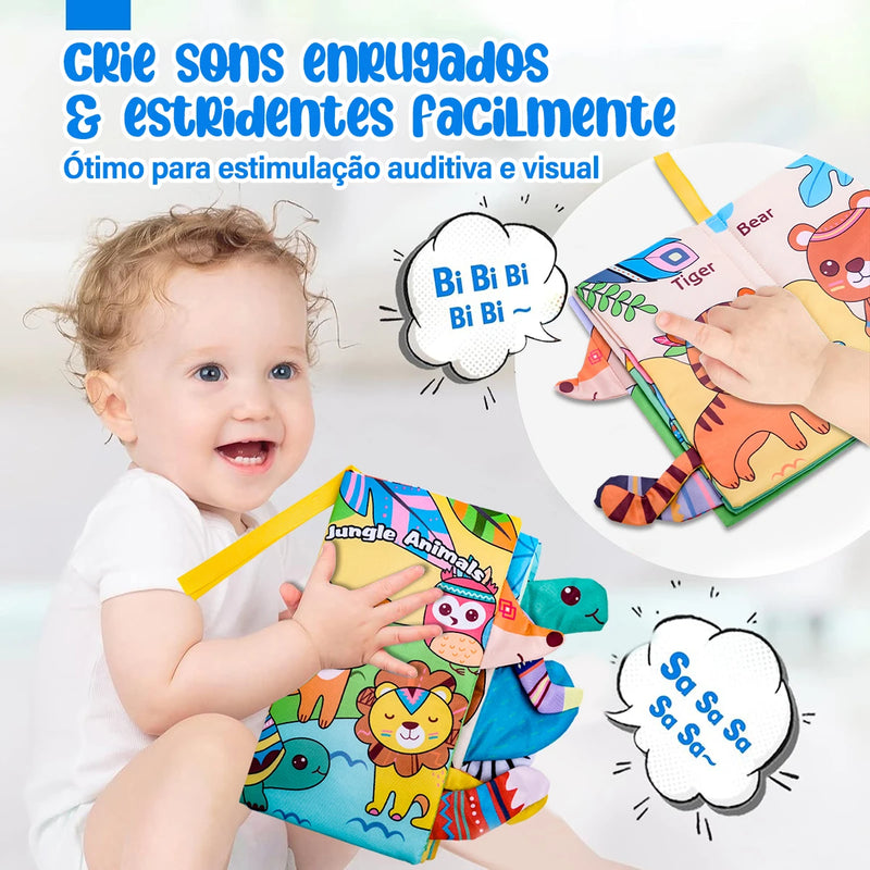 2 Livros - Meu Primeiro Livro de Pano: Para crianças pequenas, Não Tóxico e Repleto de Atividades Divertidas!