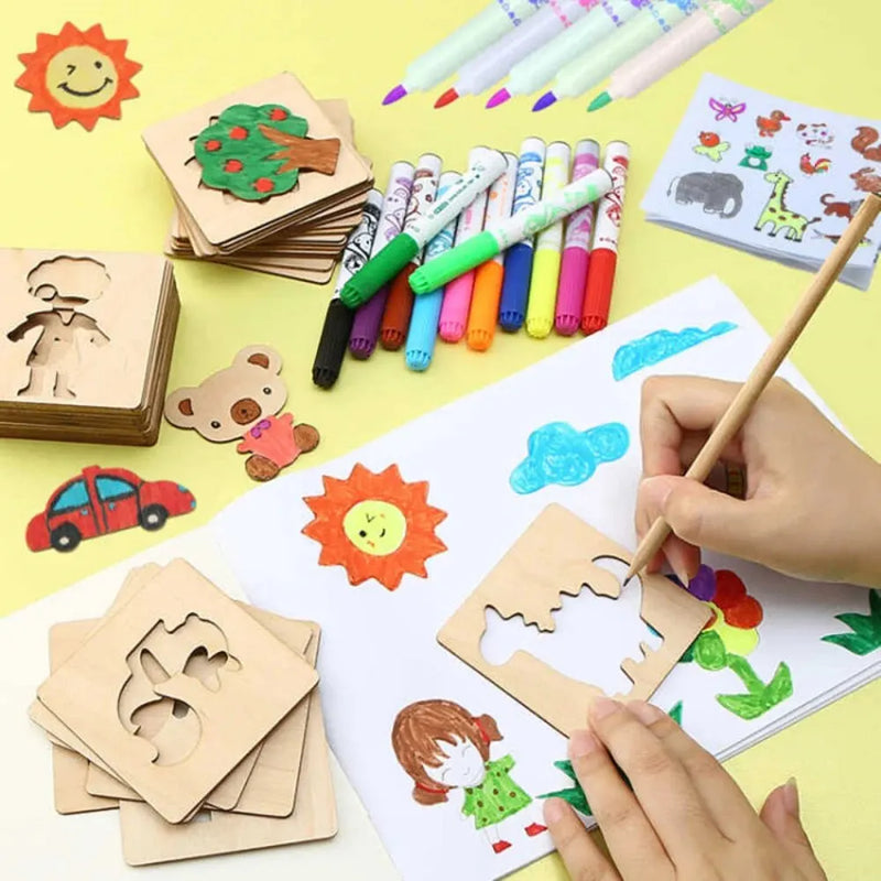 Montessori Kids Estênceis em Madeira Para Desenhos - Aprenda a Desenhar!