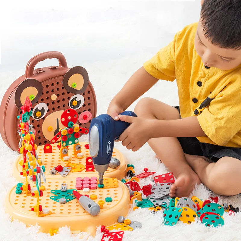 Caixa de Ferramentas Elétrica Infantil com Furadeira - Brinquedo Educativo para Meninos