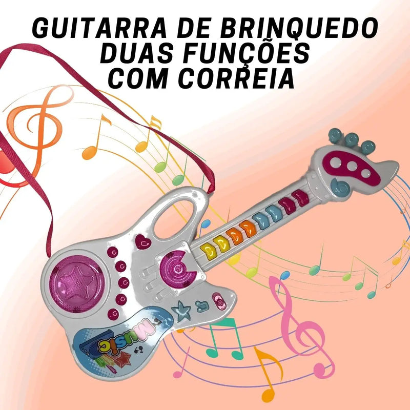 Guitarra Musical Infantil com Teclas - Brinquedo 2 em 1! Promoção!