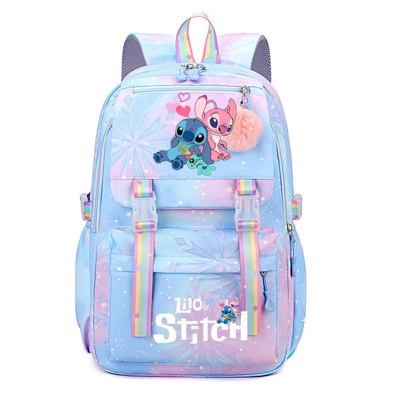 Lilo e Stitch Mochila impermeável de grande capacidade para escola!