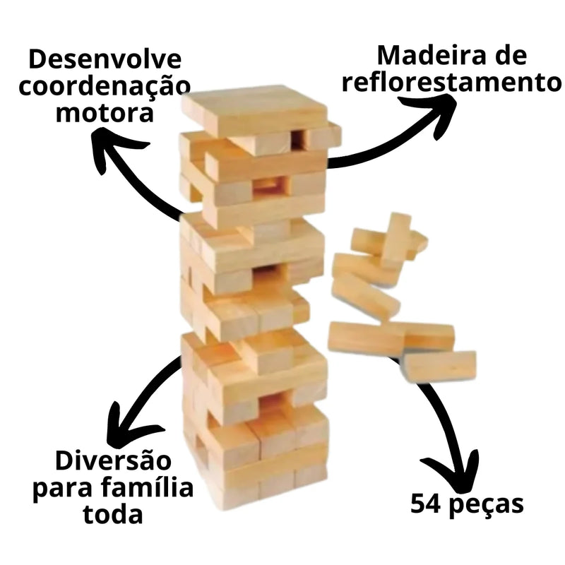 Jogo caiu no desafio de equilíbrio perdido ! Torre de Blocos em Madeira!