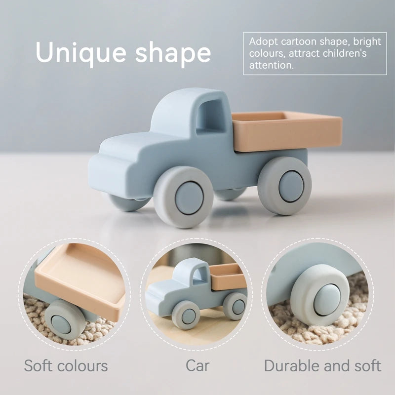 Carros Brinquedo de bebê  de grau alimentício silicone e/ou madeira montessori 0 á 12 meses!