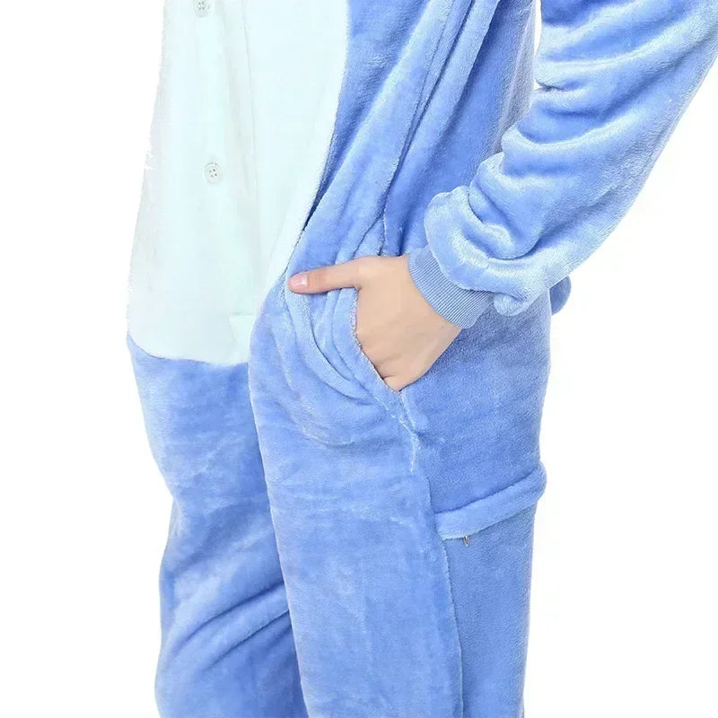 Pijama Infantil de Pelúcia Disney Lilo & Stitch - Aconchegante para Meninos e Meninas | Roupa de Inverno Quentinha e Presente de Natal