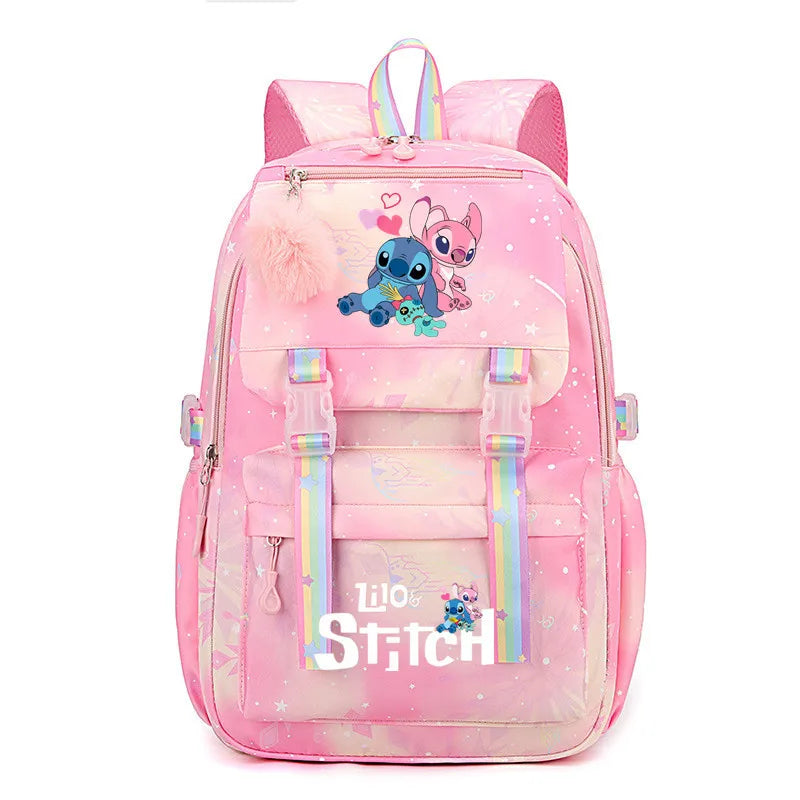 Lilo e Stitch Mochila impermeável de grande capacidade para escola!