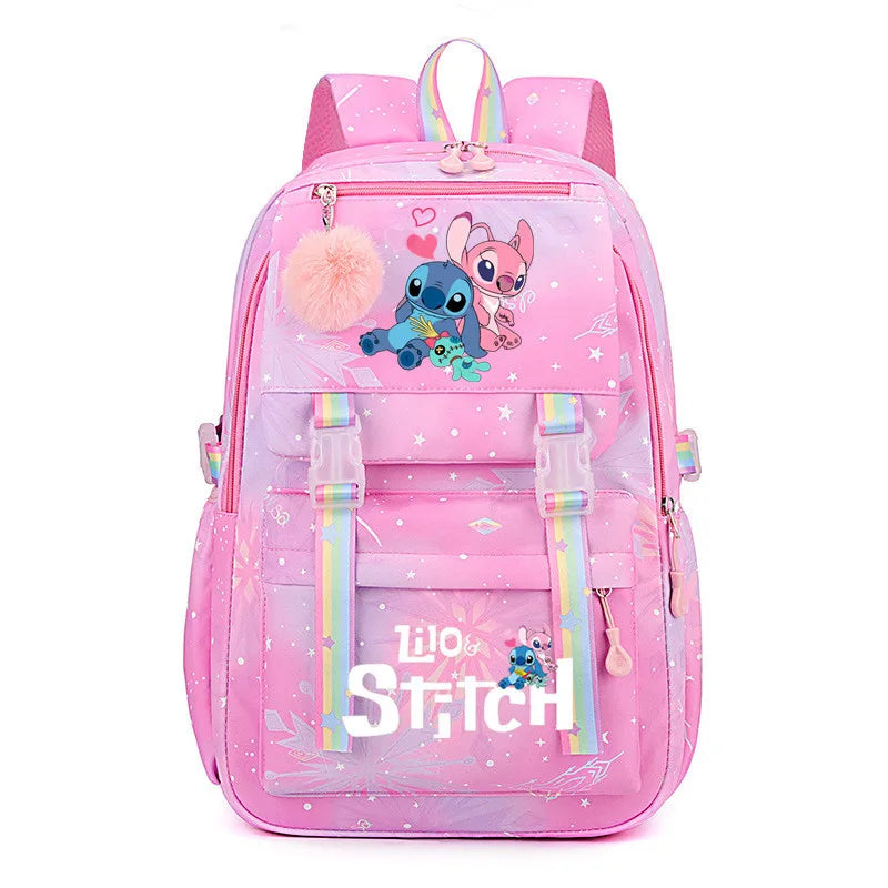 Lilo e Stitch Mochila impermeável de grande capacidade para escola!