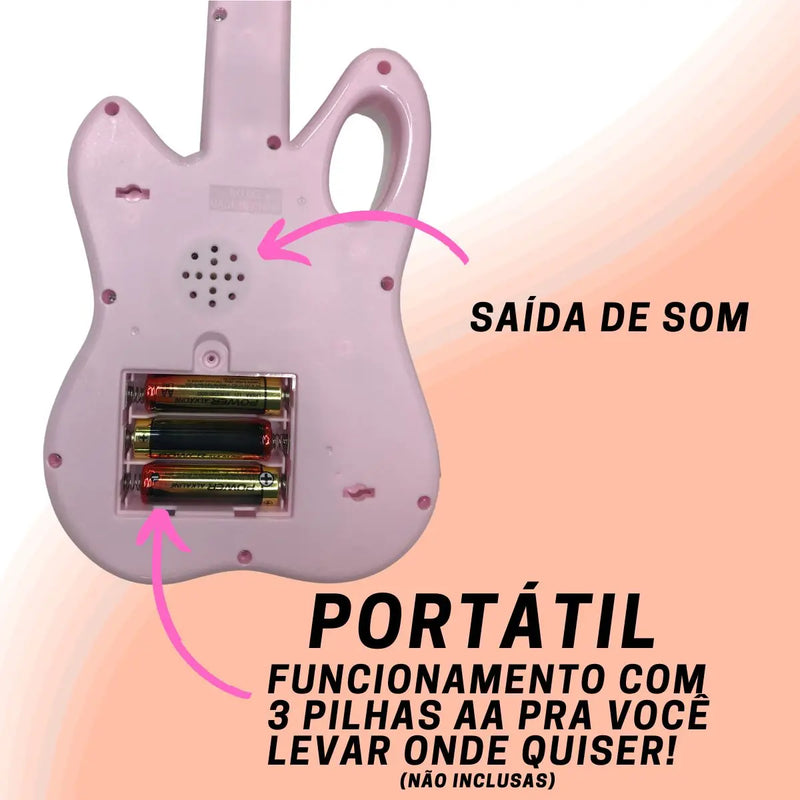 Guitarra Musical Infantil com Teclas - Brinquedo 2 em 1! Promoção!